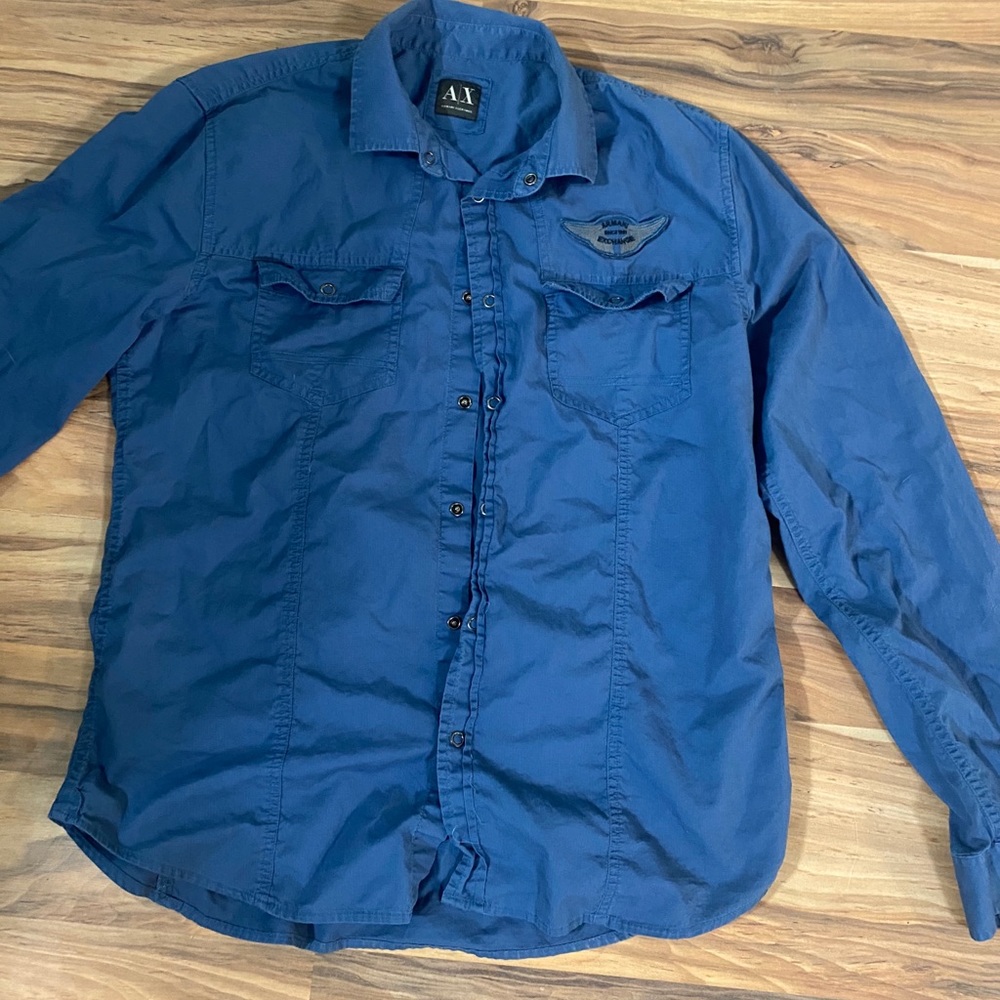 Blue Men’s Armani Exchange Casual Shirt